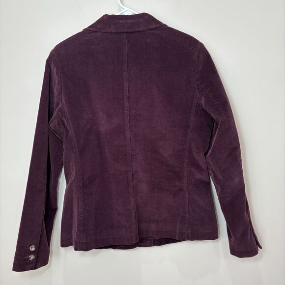 LL Bean Corduroy Jacket Women 14 Purple Burgundy Blazer VTG Chore Barn Academia - Picture 4 of 9